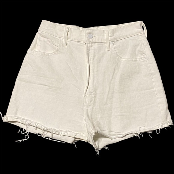 MOTHER Pants - Mother Tunnel Vision Cuff Fray Shorts Totally Innocent High Waisted Size 28